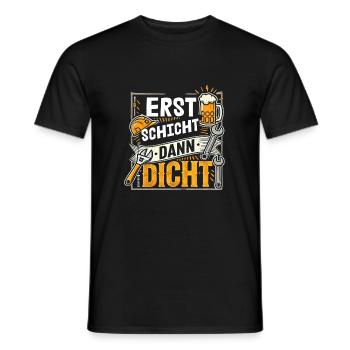 Première couche, puis serrée - T-shirt homme - noir - Devant - AI Model Male 178 light (178cm)
