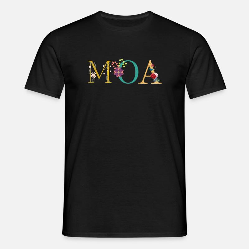 Nom du MOA décoré de fleurs - T-shirt Homme - noir