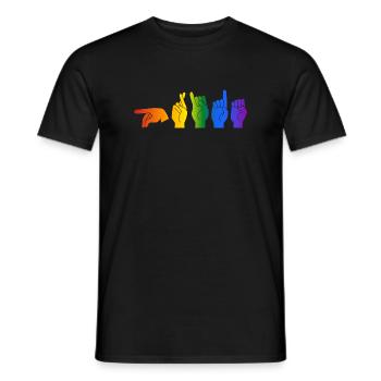ASL Pride I - Pride Flag Colors - Men's T-Shirt - black - Front - AI Model Male 178 light (178cm)