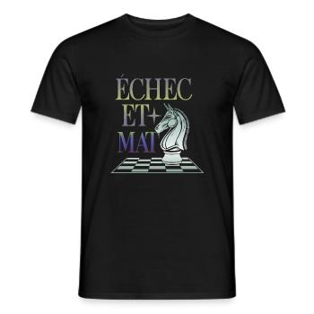 Echec et Mat - T-shirt homme - noir - Devant - AI Model Male 178 light (178cm)