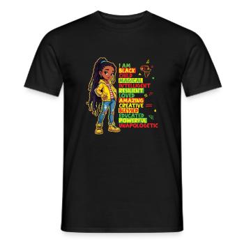 Ich bin schwarzes Kind Geschichtsmonat Afroamerikaner - Männer T-Shirt - Schwarz - Vorne - AI Model Male 178 light (178cm)