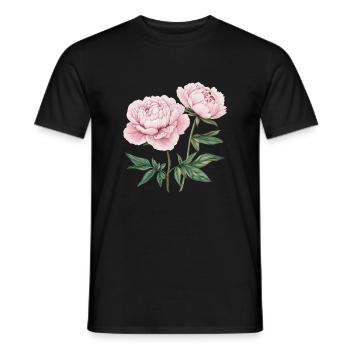 2 Pfingstrosen - Männer T-Shirt - Schwarz - Vorne - AI Model Male 178 light (178cm)