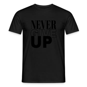 niemals aufgeben - Männer T-Shirt - Schwarz - Vorne - AI Model Male 178 light (178cm)