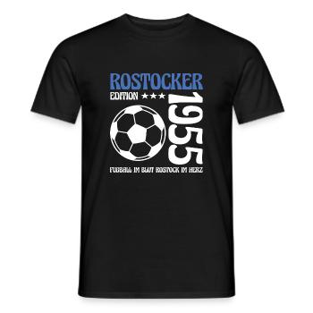 Rostocker Geburtstag 1955 Fußball Geschenk - Männer T-Shirt - Schwarz - Vorne - AI Model Male 178 light (178cm)