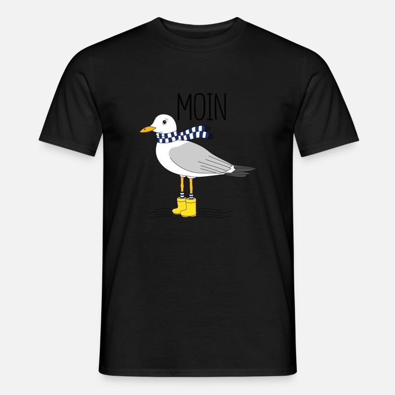 Möwe und das meer - Männer T-Shirt - Schwarz