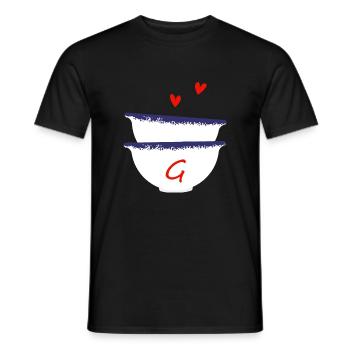 Lettre G bols breton - T-shirt homme - noir - Devant - AI Model Male 178 light (178cm)