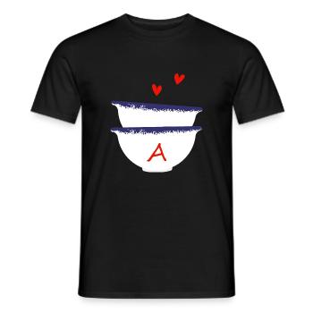 Lettre A bols breton - T-shirt homme - noir - Devant - AI Model Male 178 light (178cm)