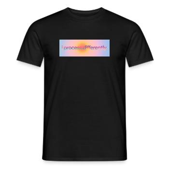 I process differently - Männer T-Shirt - Schwarz - Vorne - AI Model Male 178 light (178cm)