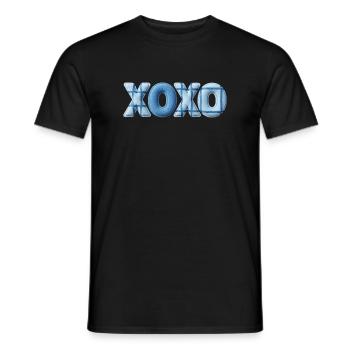 XOXO Patchwork Look mit Stoff Optik - Männer T-Shirt - Schwarz - Vorne - AI Model Male 178 light (178cm)