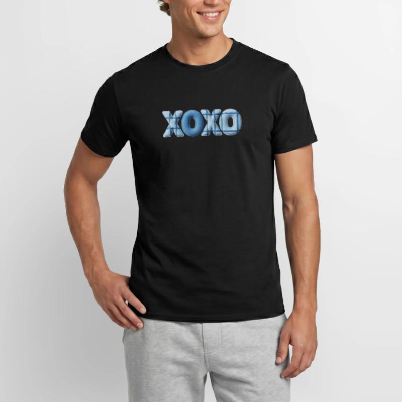XOXO Patchwork Look with Fabric Look Men’s T-shirt