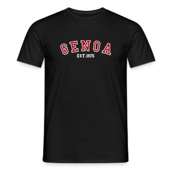 Genoa Est. 1976 - Men's T-Shirt - black - Front - AI Model Male 178 light (178cm)