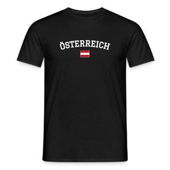 Austria Flag Design White - Men's T-Shirt - black - Front - AI Model Male 178 light (178cm)