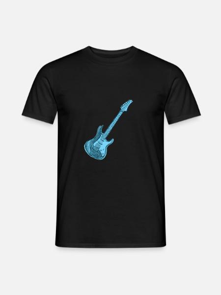 Blaue E-Gitarre, Gitarre - Männer T-Shirt - Schwarz