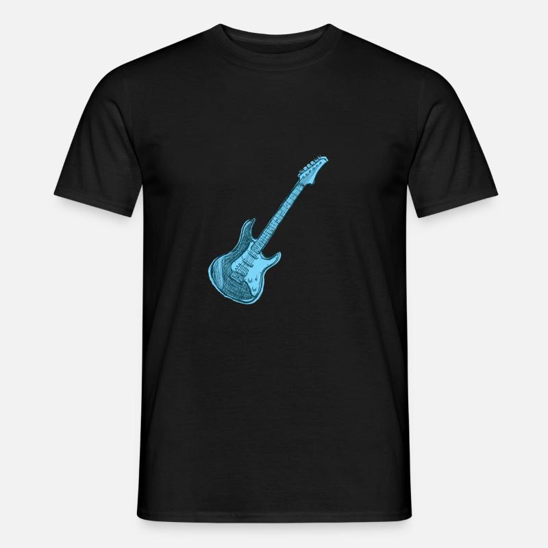 Blaue E-Gitarre, Gitarre - Männer T-Shirt - Schwarz