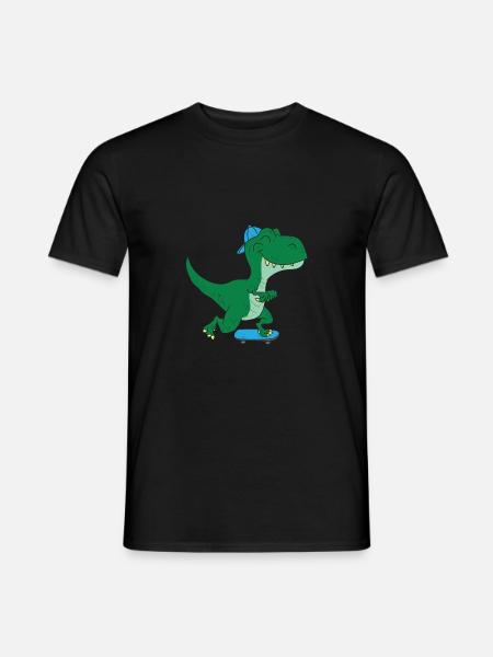 Skateboarding Dinosaurier T-Rex - Männer T-Shirt - Schwarz