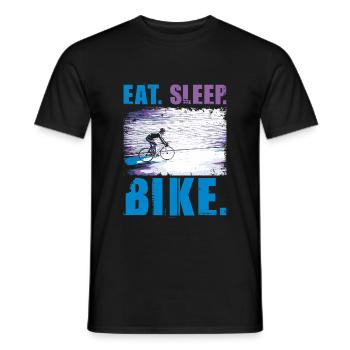Eat. Sleep. Bike - Fahrradfahrer - Männer T-Shirt - Schwarz - Vorne - AI Model Male 178 light (178cm)
