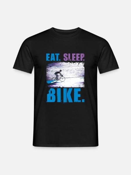 Eat. Sleep. Bike - Fahrradfahrer - Männer T-Shirt - Schwarz