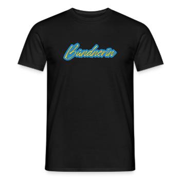 Bündnerin Neon Script - Männer T-Shirt - Schwarz - Vorne - AI Model Male 178 light (178cm)