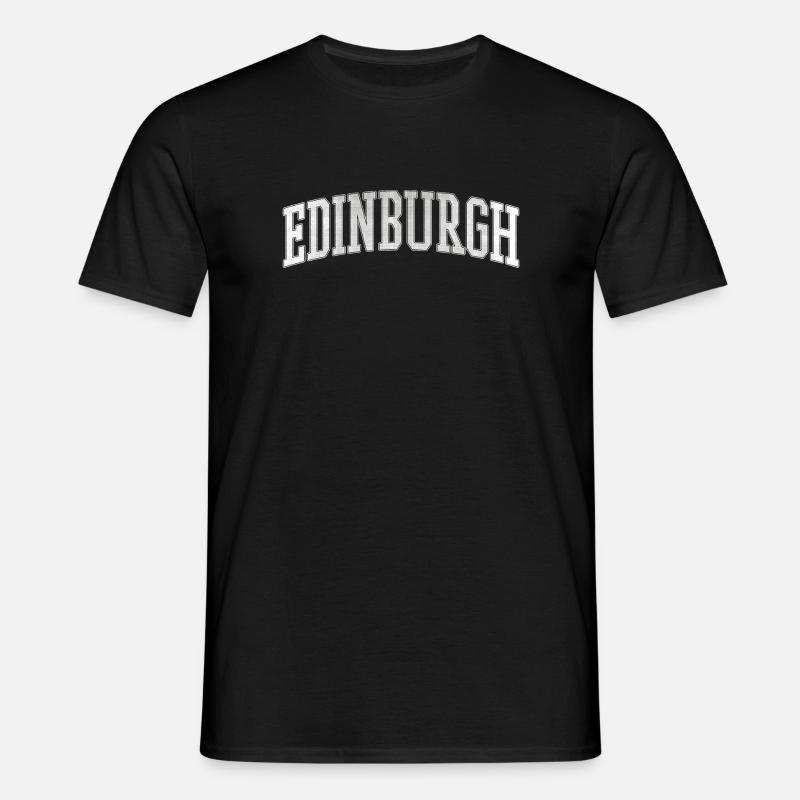 Edinburgh Varsity Bogen Schrift - Männer T-Shirt - Schwarz