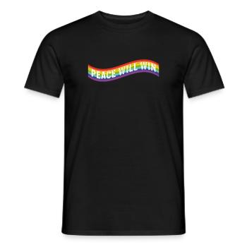 Peace will win Flag - Männer T-Shirt - Schwarz - Vorne - AI Model Male 178 light (178cm)