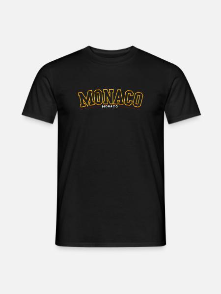 Monaco Retro Racing Abzeichen - Männer T-Shirt - Schwarz