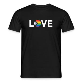 LGBT Pride Month - Love is Love - LGBTQIA+ Flag - Men's T-Shirt - black - Front - AI Model Male 178 light (178cm)