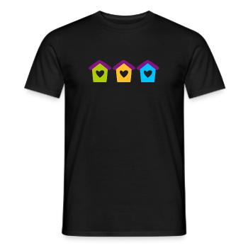 Vogelhaus Home Garten Herz Kinder bunt Haus - Männer T-Shirt - Schwarz - Vorne - AI Model Male 178 light (178cm)