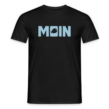 Moin Fisch Ostfriesland Nordsee Fischkopf nordisch - Männer T-Shirt - Schwarz - Vorne - AI Model Male 178 light (178cm)