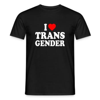 I love transgender trans - Männer T-Shirt - Schwarz - Vorne - AI Model Male 178 light (178cm)