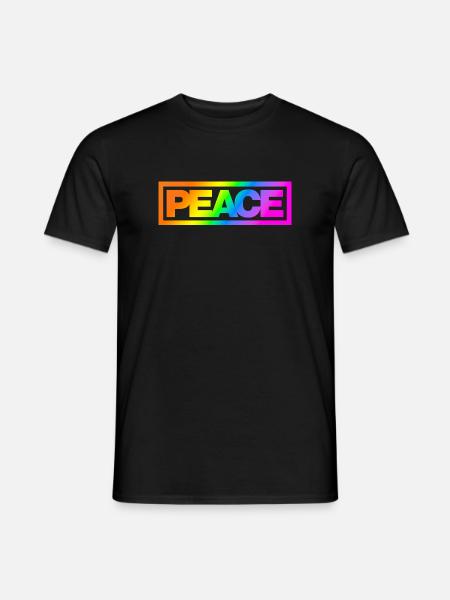Typo PEACE Rainbowcolours - Men's T-Shirt - black