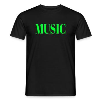 Rhythmische Notenbewegung auf Schwarz - Männer T-Shirt - Schwarz - Vorne - AI Model Male 178 light (178cm)