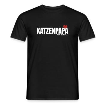 Katzenpapa mit Herz - Männer T-Shirt - Schwarz - Vorne - AI Model Male 178 light (178cm)