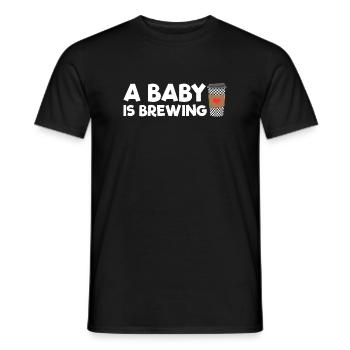 Eine werdende Mutter, deren Baby gerade Kaffee brü - Männer T-Shirt - Schwarz - Vorne - AI Model Male 178 light (178cm)