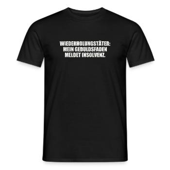 MEIN GEDULDSFADEN MELDET INSOLVENZ  - Männer T-Shirt - Schwarz - Vorne - AI Model Male 178 light (178cm)