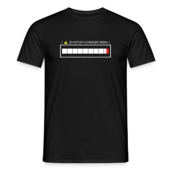 Systemfehler 99% Ladezustand - Männer T-Shirt - Schwarz - Vorne - AI Model Male 178 light (178cm)