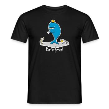Briefwal - Männer T-Shirt - Schwarz - Vorne - AI Model Male 178 light (178cm)