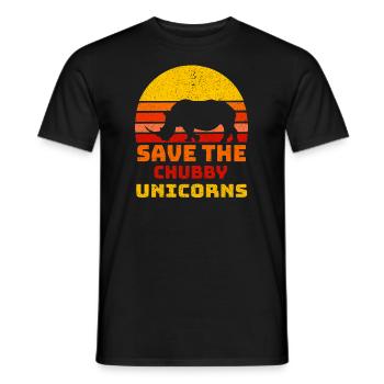 Save The Chubby Unicorns - Men's T-Shirt - black - Front - AI Model Male 178 light (178cm)