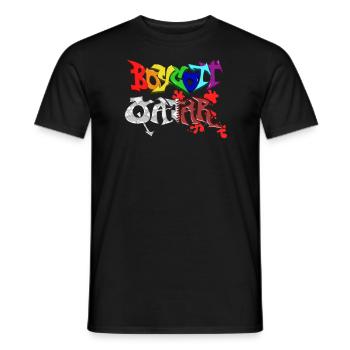 Boycott QTR - Männer T-Shirt - Schwarz - Vorne - AI Model Male 178 light (178cm)