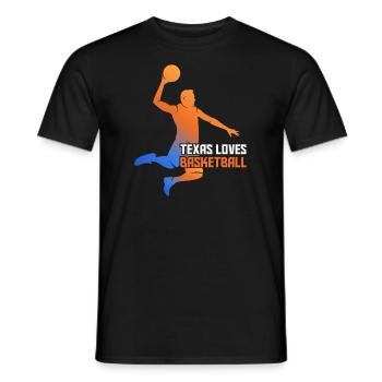 Texas basketball design for proud Texas fans - Men's T-Shirt - black - Front - AI Model Male 178 light (178cm)