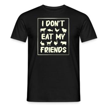 Goat Turkey Pig Friends Design für Veganer - Männer T-Shirt - Schwarz - Vorne - AI Model Male 178 light (178cm)