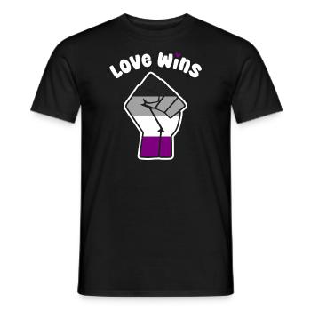 Love Wins Asexual Pride Fist Design for Equality - Men's T-Shirt - black - Front - AI Model Male 178 light (178cm)