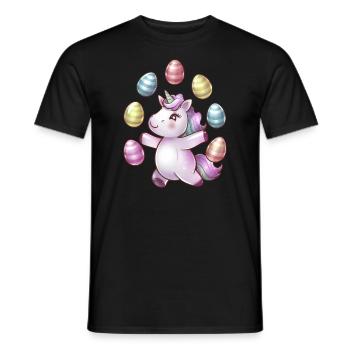 Einhorn Osterei-Jonglage - Männer T-Shirt - Schwarz - Vorne - AI Model Male 178 light (178cm)
