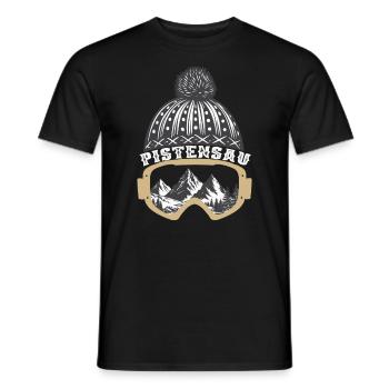 Piste pig Skier Snowboarder Winter sports - Men's T-Shirt - black - Front - AI Model Male 178 light (178cm)