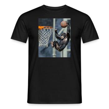 Schimpanse Basketball - Männer T-Shirt - Schwarz - Vorne - AI Model Male 178 light (178cm)
