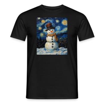 Schneemann - Männer T-Shirt - Schwarz - Vorne - AI Model Male 178 light (178cm)
