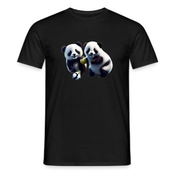 Panda freunde - Männer T-Shirt - Schwarz - Vorne - AI Model Male 178 light (178cm)