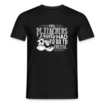 PE Teacher PE Teachers - Men's T-Shirt - black - Front - AI Model Male 178 light (178cm)