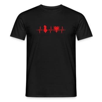 Albanien Herzschlag Albanischer Adler - Männer T-Shirt - Schwarz - Vorne - AI Model Male 178 light (178cm)