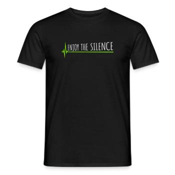 Enjoy The Silence Saying Calm Silence Introvert - Men's T-Shirt - black - Front - AI Model Male 178 light (178cm)