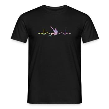 Boulderer heartbeat Bouldering Bouldering - Men's T-Shirt - black - Front - AI Model Male 178 light (178cm)